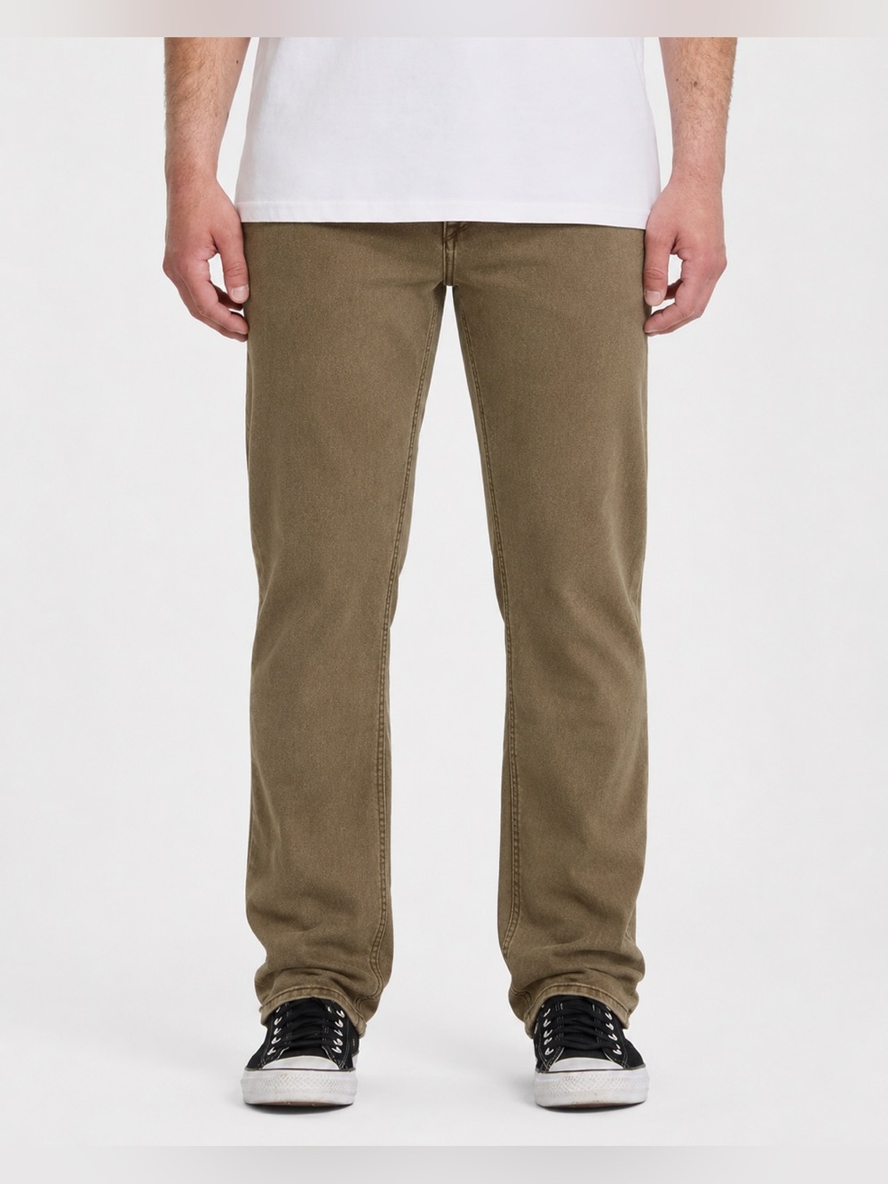 2/60$ Men’s VOLCOM tan vorta slim straight jeans size 36‎